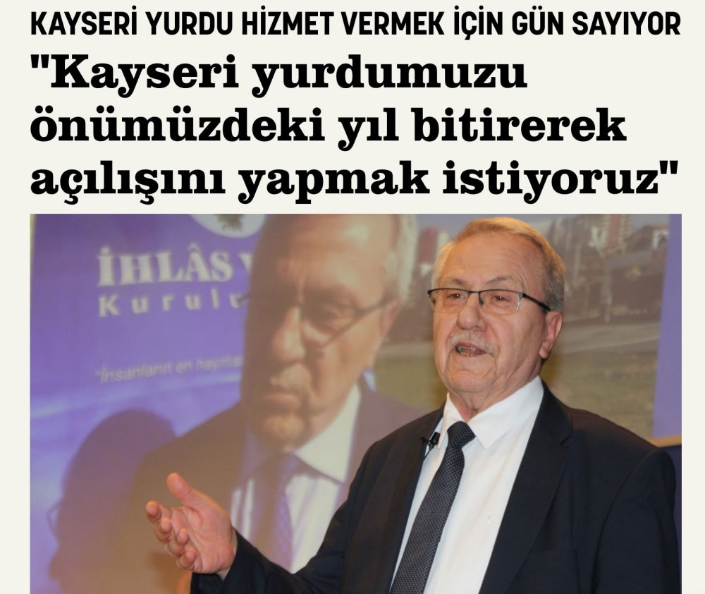 Kayseri yurdu hizmet vermek için gün sayıyor